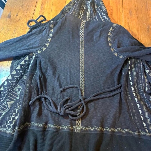 JOHNNY WAS Biya Women's Black 100% heavy cotton cardigan - Picture 2 of 6